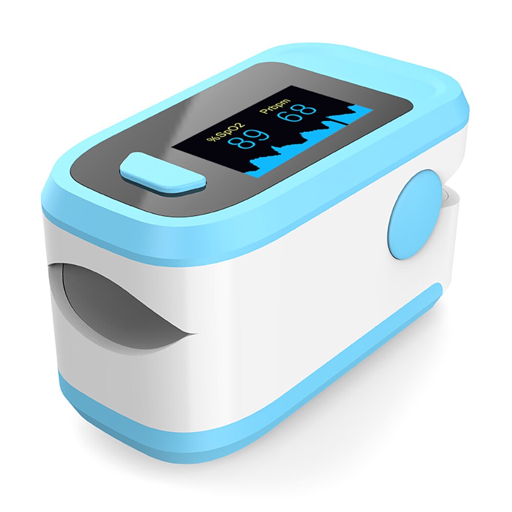 Klar lager 1pc blod ilt monitor finger puls oximeter ilt saturation monitor hurtig uden batteri: Blå