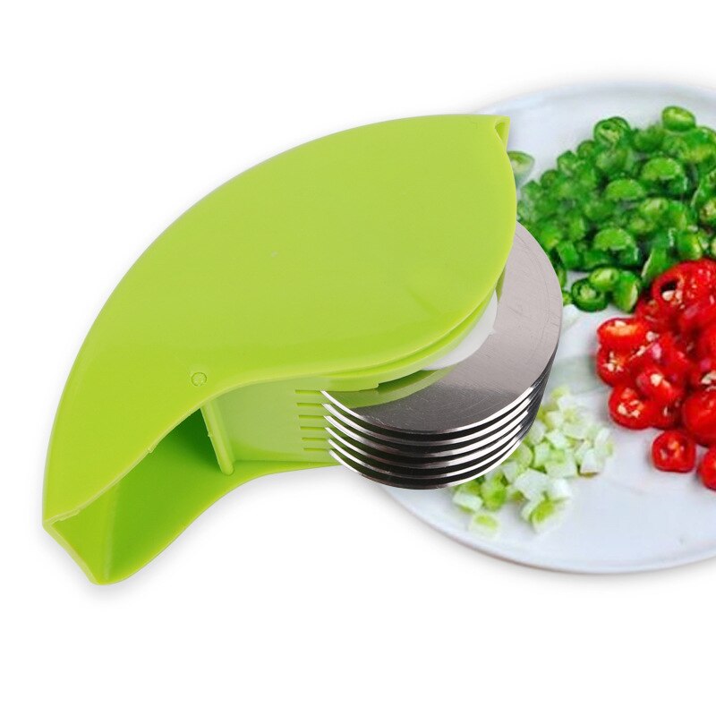 Edelstahl Klinge Küche Gemüse Hacken Kraut rollen Rolle Rollen Fleischwolf Manuelle Hand Scallion Cutter Aufschnittmaschinen 6 Haushalt