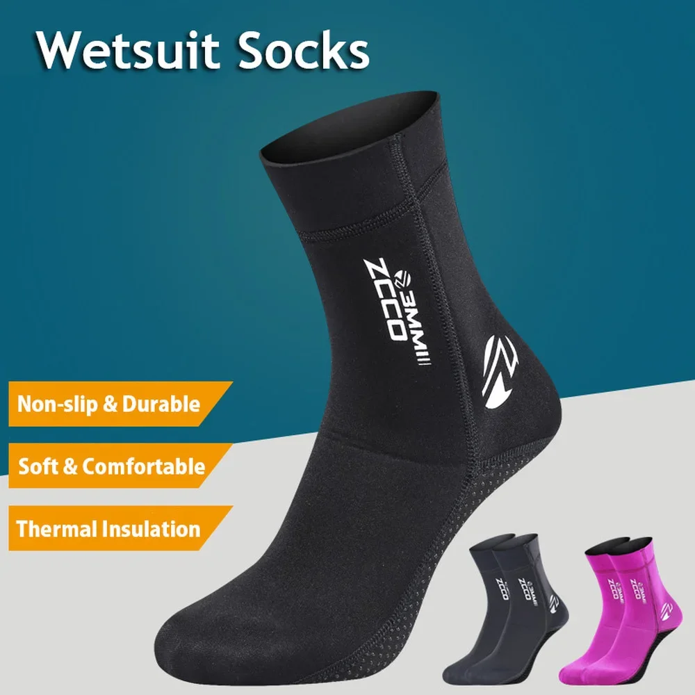 1 paire de chaussettes de plongée en néoprène 3mm, antidérapantes, chaussures de combinaison chaudes en Patchwork pour adultes, bottes de surf pour hommes et femmes, natation,