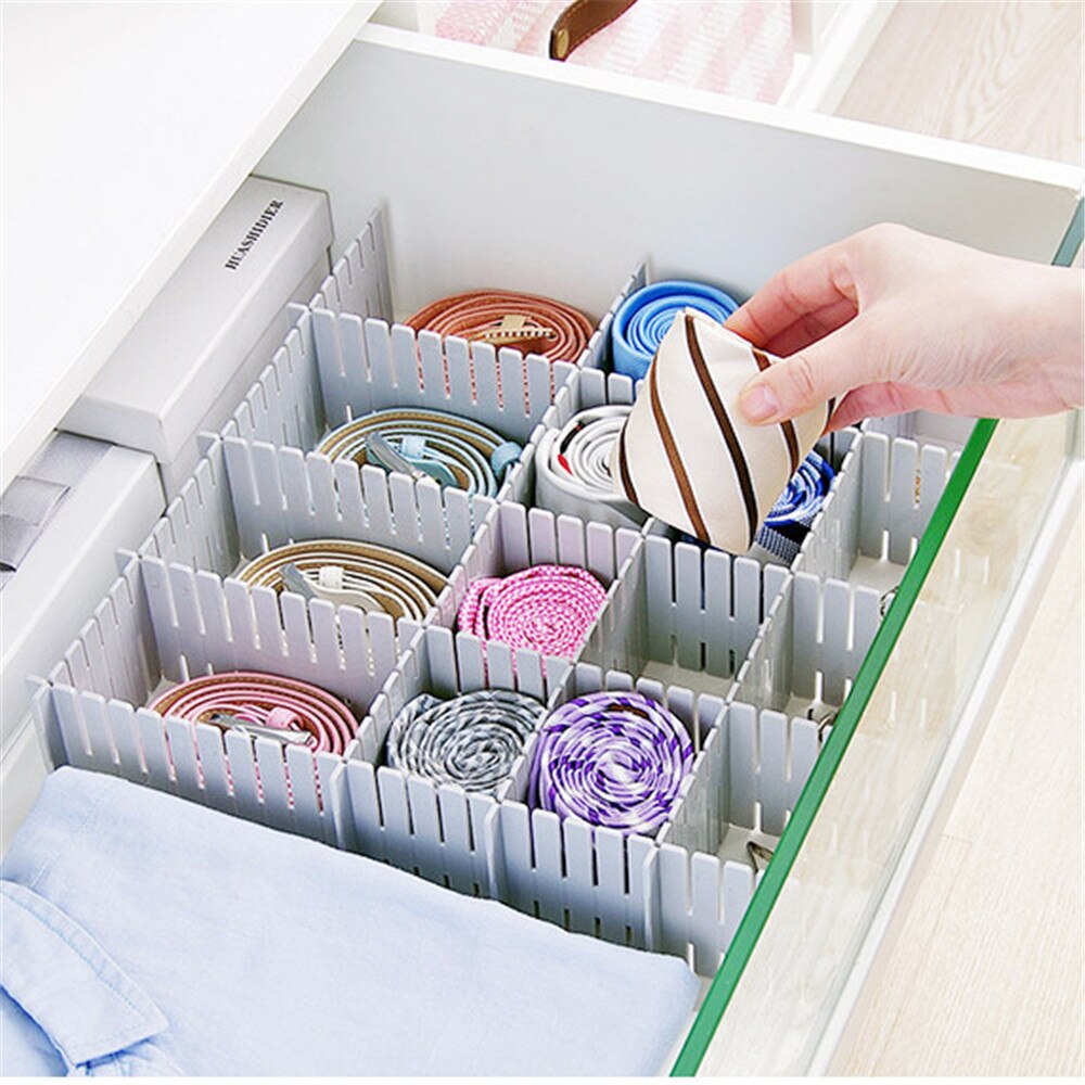 4pcs/Set Plastic Drawer Divider Household Storage Organizer DIY Drawer Organizer Separator Partition Board Home Storage Tools