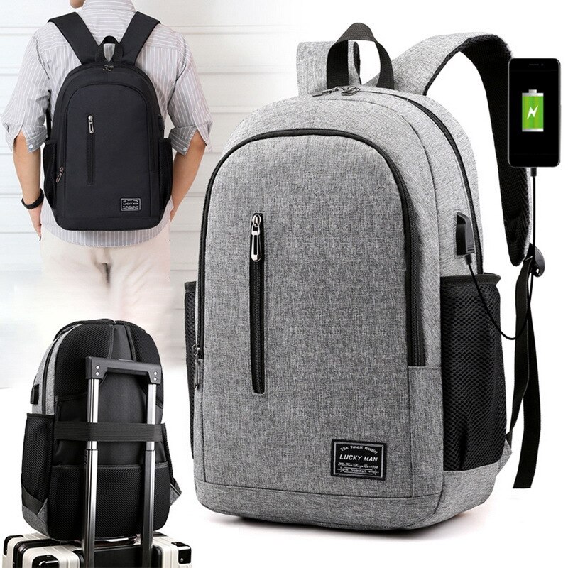 Puimentiui mochila para hombre, mochila para ordenador portátil, mochila de viaje, mochila de gran capacidad para negocios, bolsas de colegio con carga USB