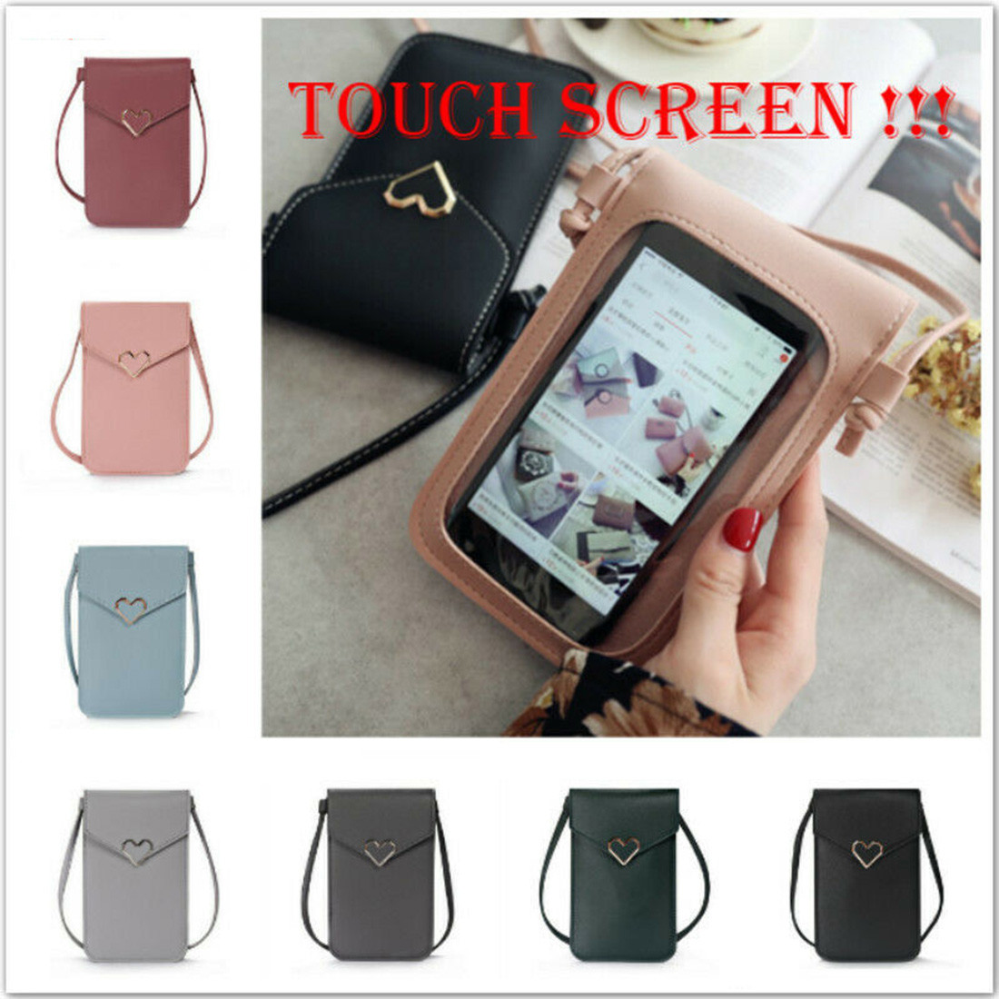 Shoulder Body Screen Phone Cross Leather Cell Case Wallet Bag Pouch case