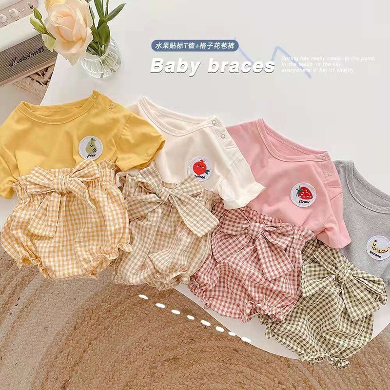 Cute Baby Girl Bloomers Summer Cotton Plaid Bow Shorts Toddler Kids Diaper Cover Clothes Panties Bombachos Bebe Pantalon
