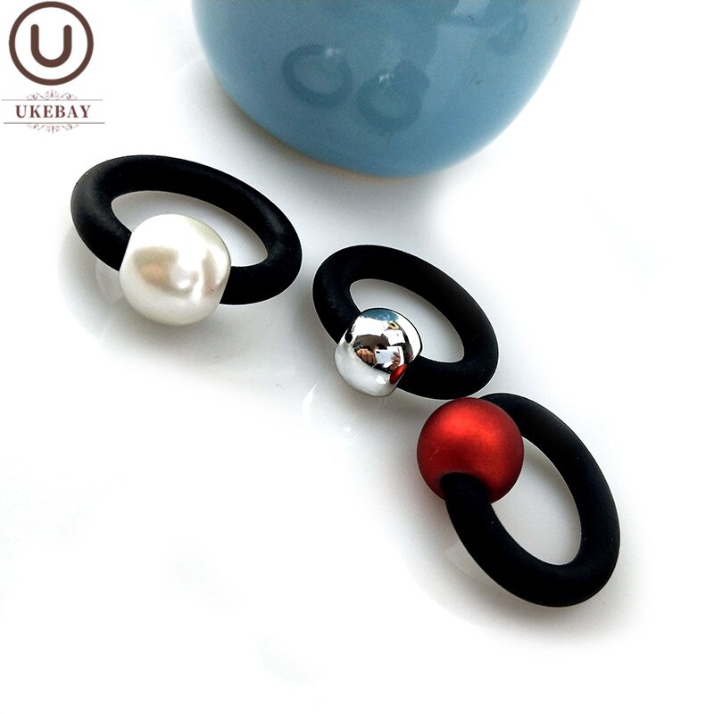 Ukebay Parel Ringen Mode Rubber Sieraden Elasticiteit Ring Vrouwen Lichaam Accessoires Eenvoudige Handgemaakte Sieraden