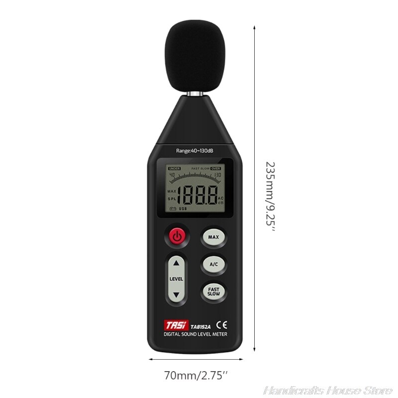 Portable Digital Sound Level Meter Noise Meter 40~130dB Audio Volume Decibel Measuring Monitor TA8152A M09 21