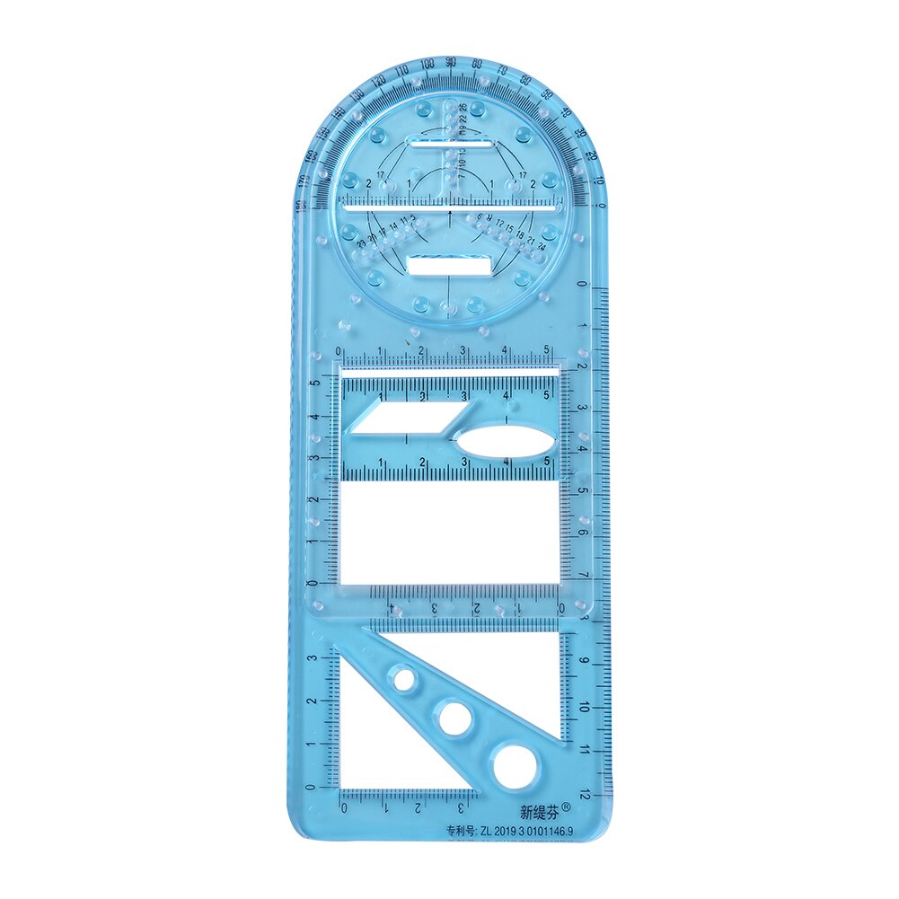 Geometric Ruler Students Rotatable Mathematical Ellipse Circle Drafting Tools Versatile Drafting Measuring Tool for School: StyleB