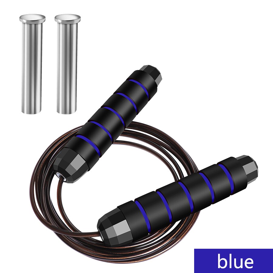 Cuerda de saltar para deportes rodamiento cuerda de saltar sin enredos en el pie cuerda de saltar ajustable velocidad rápida Comba equipamiento de Fitness Crossfit: Blue