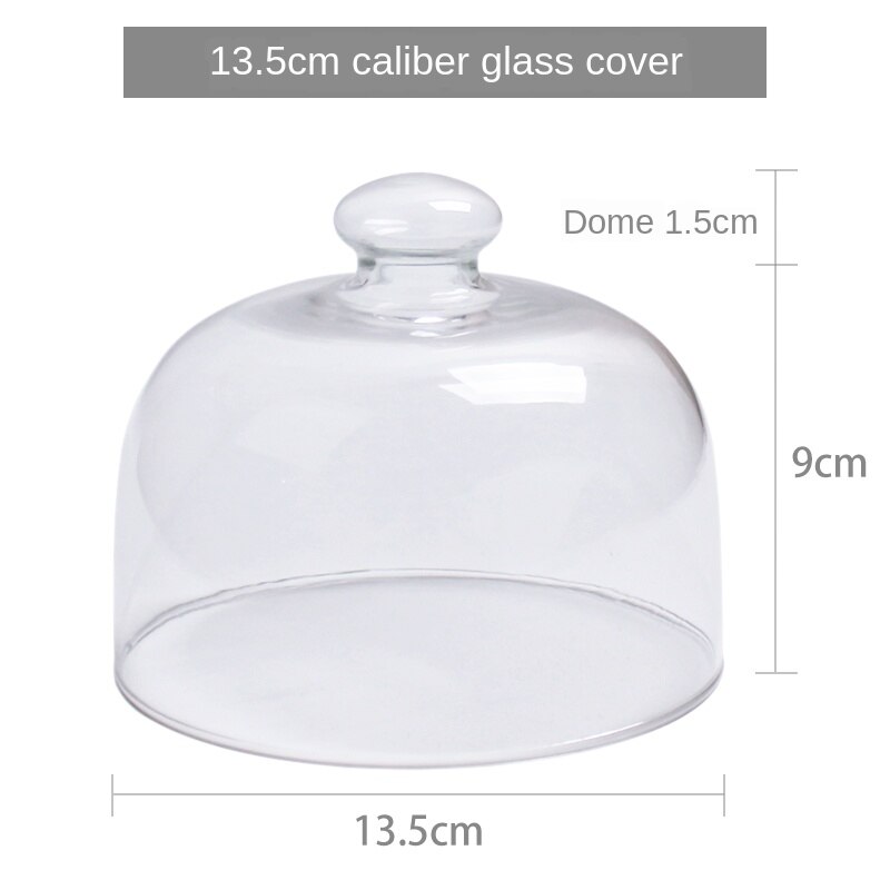 Cake Display Tray, Bread Dessert Tray with Transparent Glass Cover, Simple Multifunctional Cake Accessory Fruit Tray: 1pcs-S