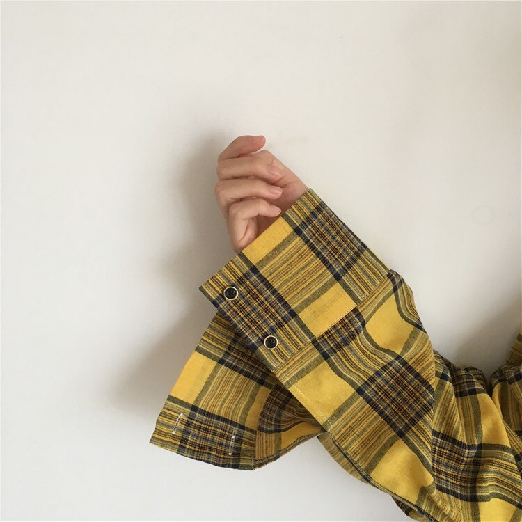 Chemise à carreaux femmes Bangtan garçons SUGA Blouse corée grande taille décontracté printemps automne épissure chemises