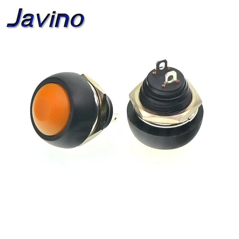 Mini interruptor de 2 pines 12mm 1A interruptor impermeable pbs33b 12v interruptor de botón momentáneo reinicio pbs-33b sin bloqueo