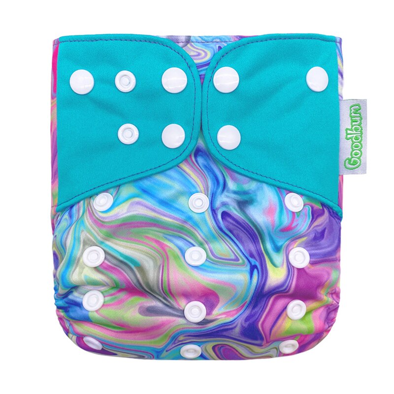 Babytygsblöjor återanvändbara tvättbara blöjor med tryck en storlek passar alla vattentäta babyblöjor blöjficka: 018