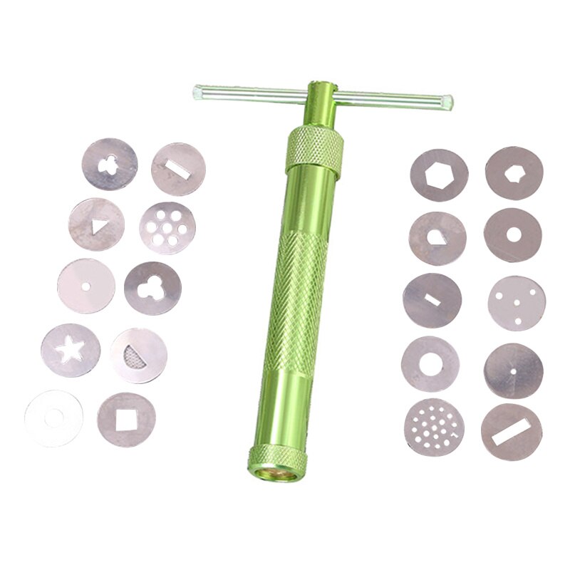 20 Stks/set Rvs Tips Duurzaam Koffiebrander Gun Sculptuur Mold Discs Klei Klei Extruder Craft Fondant Cake Diy Mold Tool