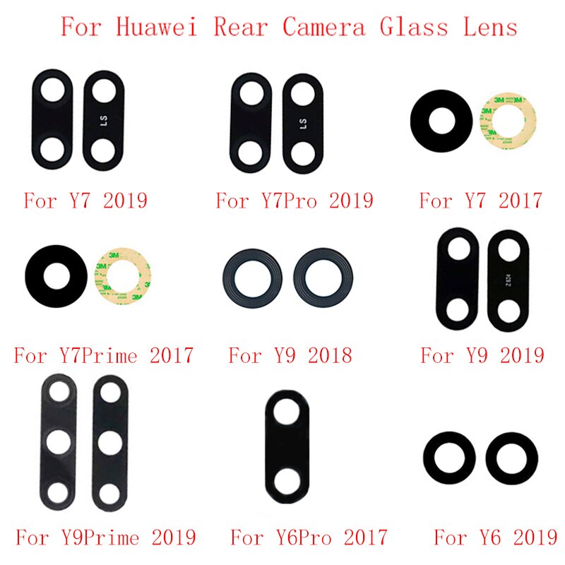 2pcs Back Rear Camera Lens Glass For Huawei Y6 Y7 Y7 Y9 Y9 Camera Glass Lens Replacement Repair parts