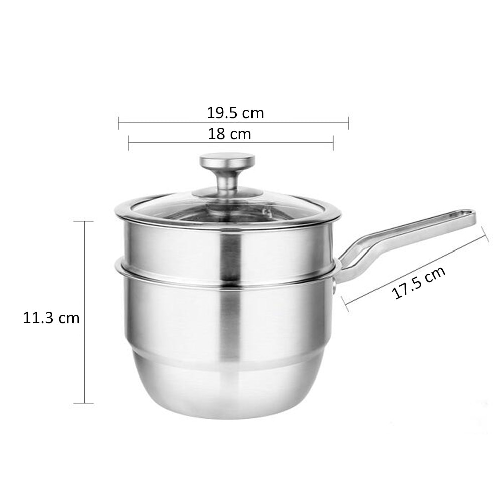 1 sarja maidon höyrykattila kaksikerroksinen ruostumattomasta teräksestä valmistettu monitoimikattila keittoastia 18cm yksipohjainen maitopannu ja höyryteline