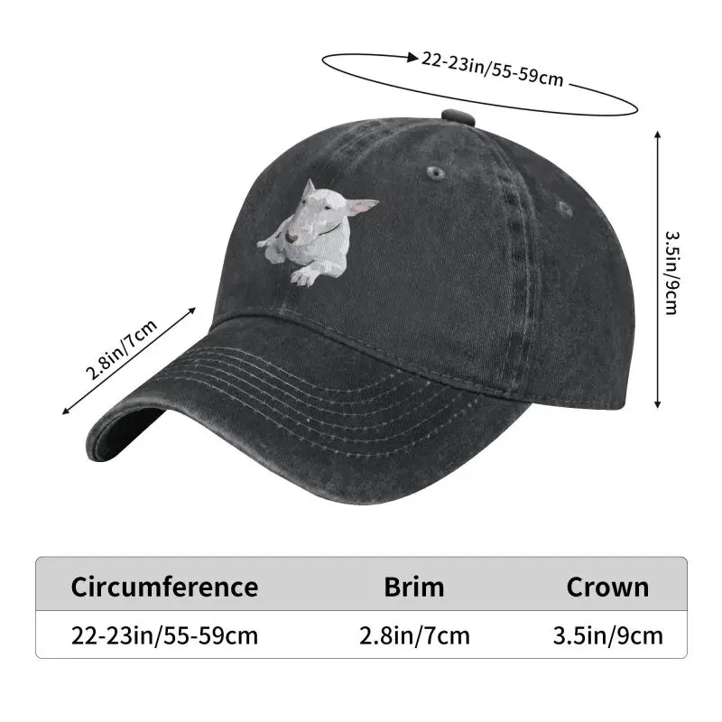 Gorra de béisbol clásica unisex de algodón inglés Bull Terrier, sombrero ajustable para adultos para hombres y mujeres, protección solar
