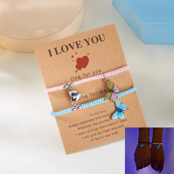 Bracelets de Couple lumineux romantique soleil lune pour femmes et hommes, corde tressée à la main, Bracelet assorti, bijoux de saint valentin: Imitation plaquée rhodium