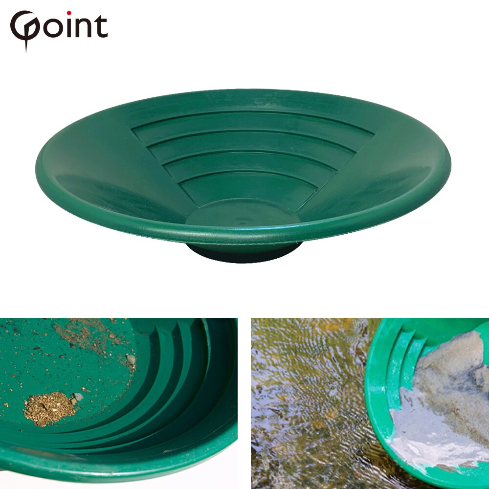 Plastic Gold Pan Basin Nugget Mining Pan Gravity Trap Prospecting River Tool Wash Gold Panning Equipment Metal Detector Kit