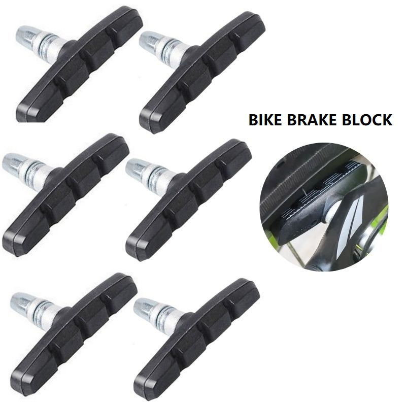 1-6 pçs blocos de freio da bicicleta de borracha ciclismo parte ferramentas mtb mountain road bicicleta leve v-freio sapatos almofadas acessórios da bicicleta