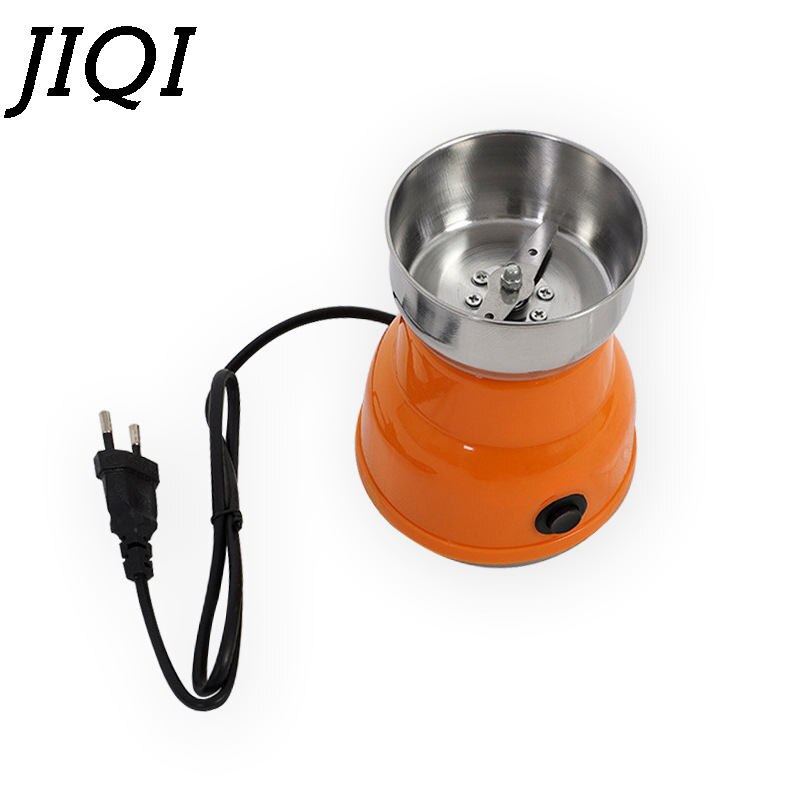 JIQI-Mini Molinillo Eléctrico de granos de café, 220V, hierbas para el hogar, rectificadora de tuercas de cobre, 150W, hoja de molino de acero inoxidable, enchufe de la UE