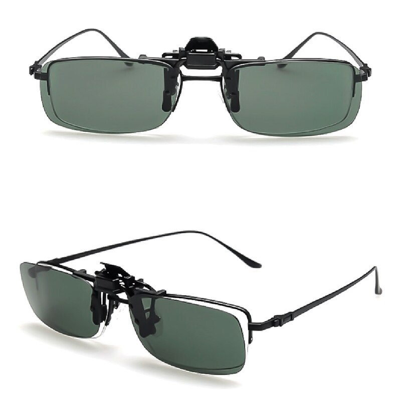 Clip-On Zonnebril Gepolariseerde Dag Nachtzicht Kan Flip-Up Lens Rijden Bril Zonnebril Nachtkijker accessoires: Green