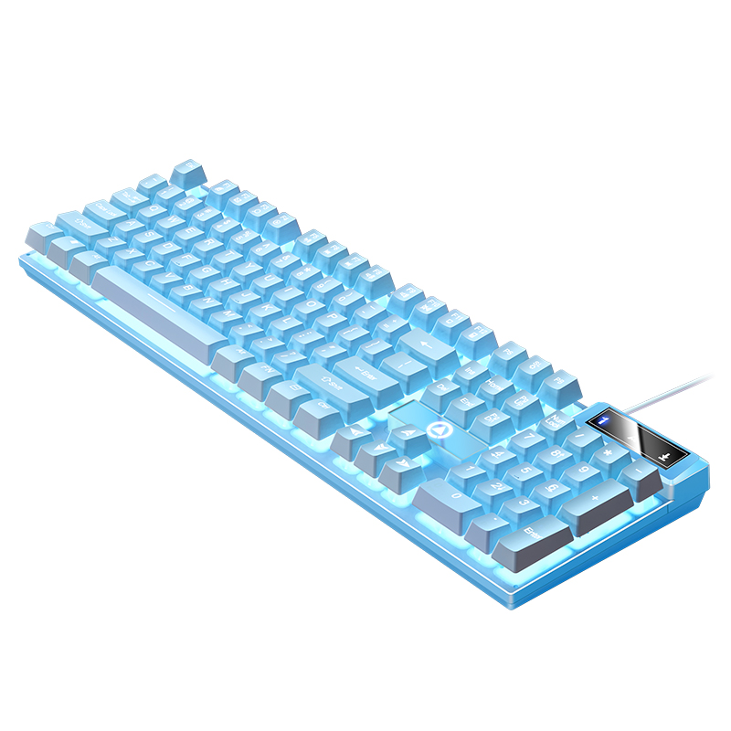Bedraad USB-gamingtoetsenbord met achtergrondverlichting, 104-toetsen gamertoetsenbord voor computer/laptop/pc, ergonomisch , kantoorgamingaccessoire: POTIJN
