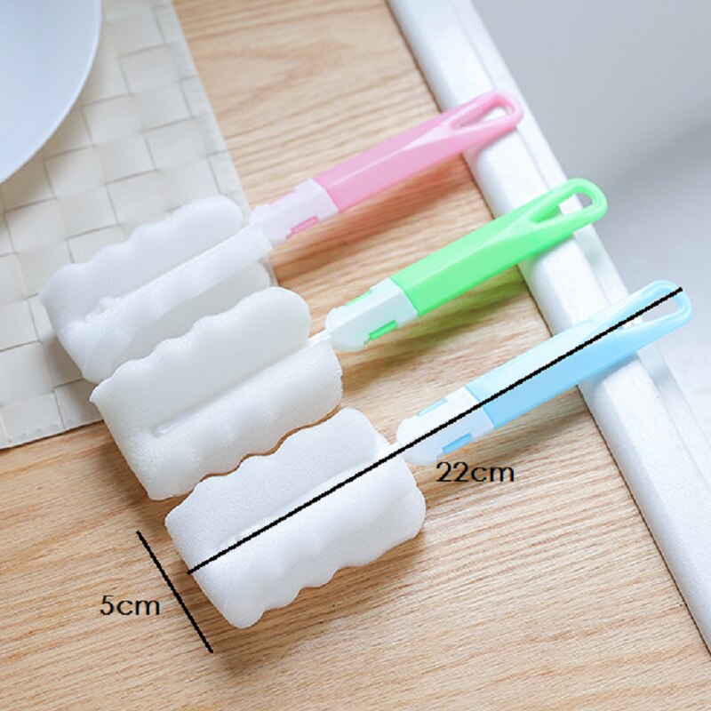 Utensilios de cocina, cepillo para lavar platos de silicona a prueba de aceite, cepillos para sartenes largos, esponja para limpiar platos: Random Color