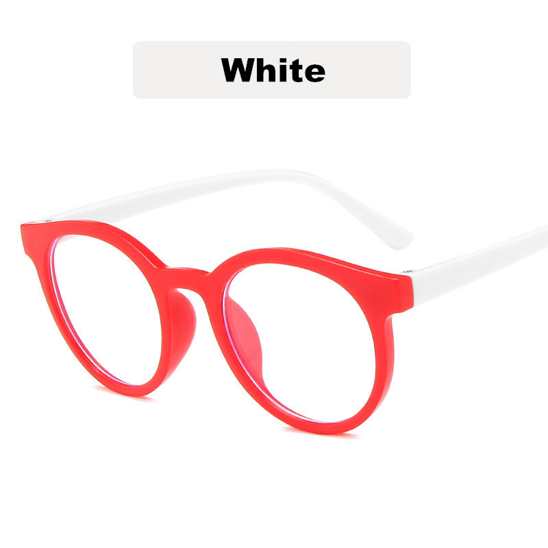 Lunettes transparentes Anti-lumière bleue pour enfants, monture rétro, pour ordinateur,: white