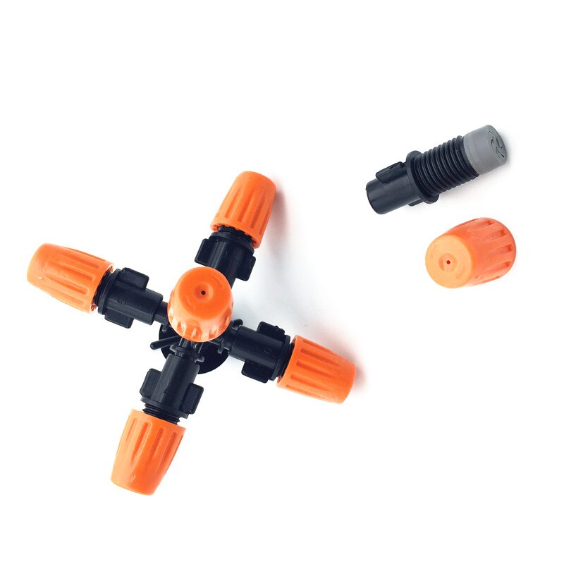 2 Pcs 5-head Micro Irrigation System Fog Mist Cooling Nozzle Garden Greenhouse Adjustable Closable Spray Mist Nozzle