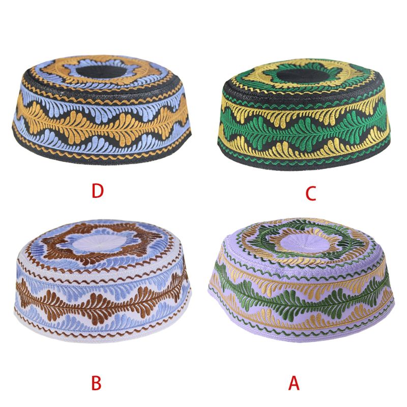 Sombrero de chico musulmán islámico, gorro redondo bordado para niño, gorro de oración de Arabia Saudita