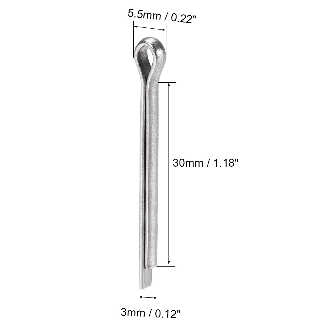 thumbnail image 2 of Uxcell Split Cotter Pin -4mm X 40mm 304 Stainless Steel 2-Prongs Silver 2 of 10