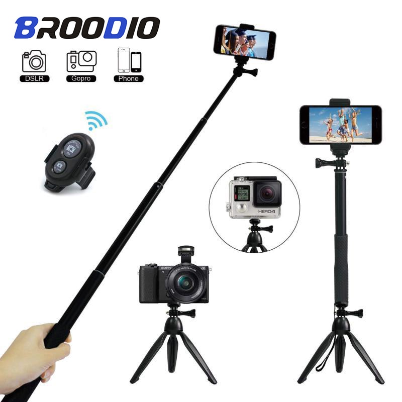 Statief Bluetooth Afstandsbediening Zelfontspanner Clip Houder Selfie Dslr Statief Stick Mount Voor Gopro Sport Camera Telefoon Stand houder