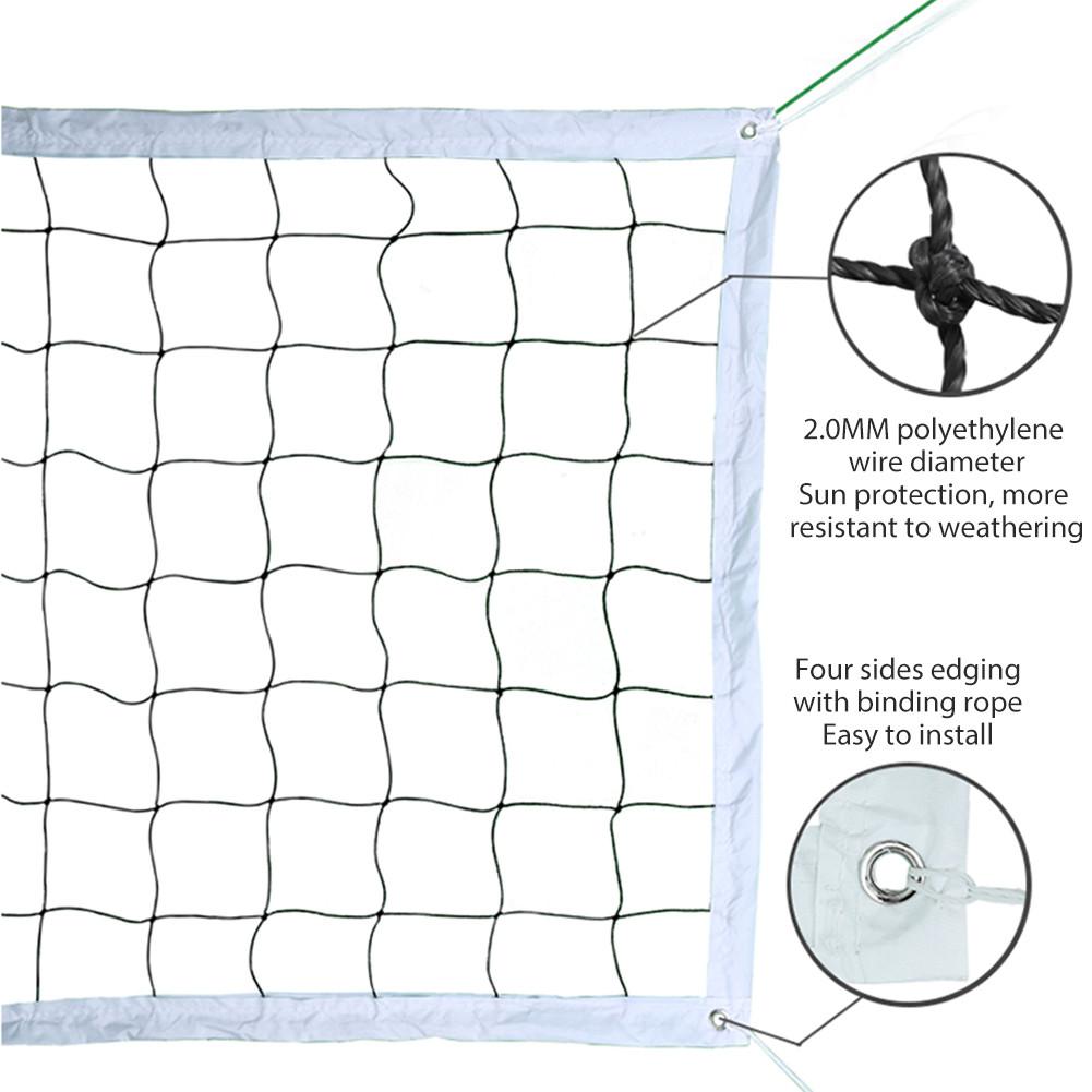 Sportstræning standard badmintonnet udendørs tennisnet mesh volleyballnet øvelse 3 størrelser solbeskyttelsesnet: Hvid