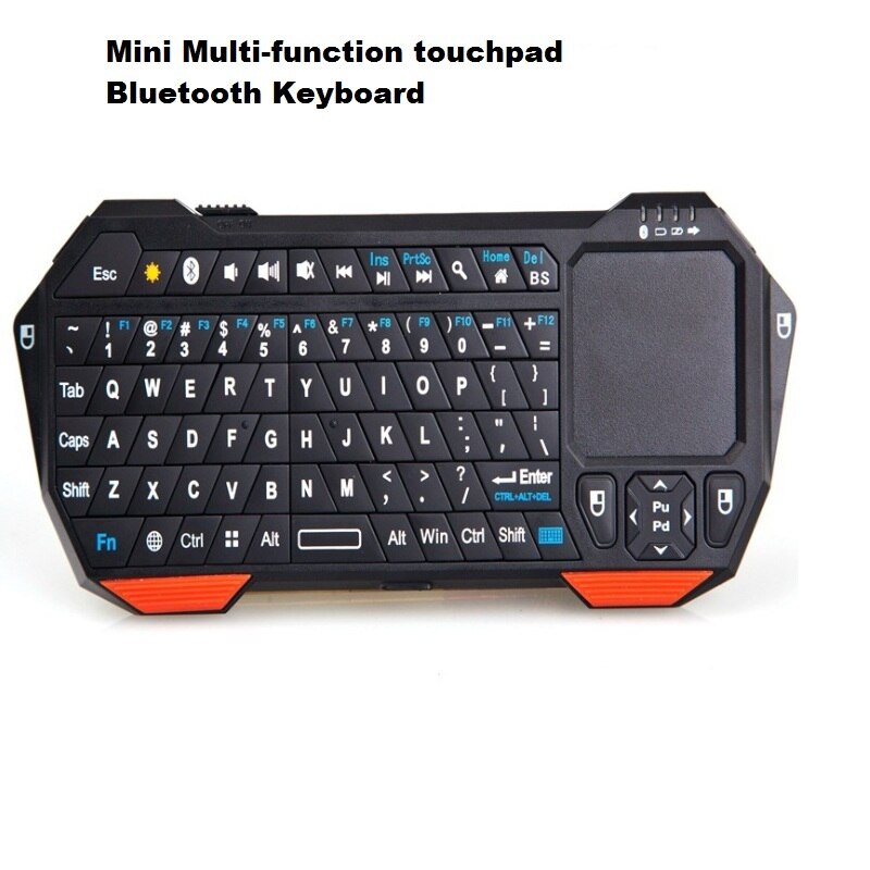 Mini 2.4G draadloze Bluetooth backlight multi-fanction toetsenbord met touchpad voor pc laptop smartphone smart TV