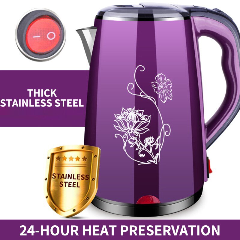 Dubbel anti- skållning elektrisk vattenkokare automatisk avstängning rostfritt stål carving mönster köksmaskiner: 2.3 l isolering 2