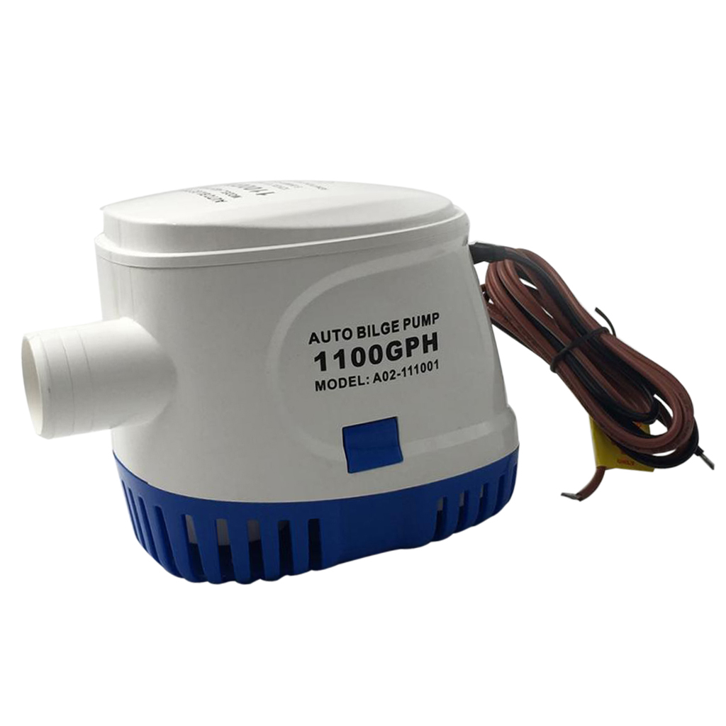 Marine Submersible Automatic Bilge Pump with Float Switch, 12-Volt, 1100 GPH