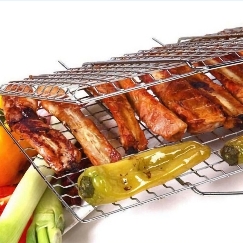 Barbecue Grill Mat Stainless Steel Replacement Meshes Wire Net Non-stick Grilling Mesh Mat Outdoor Cook BBQ Accessories