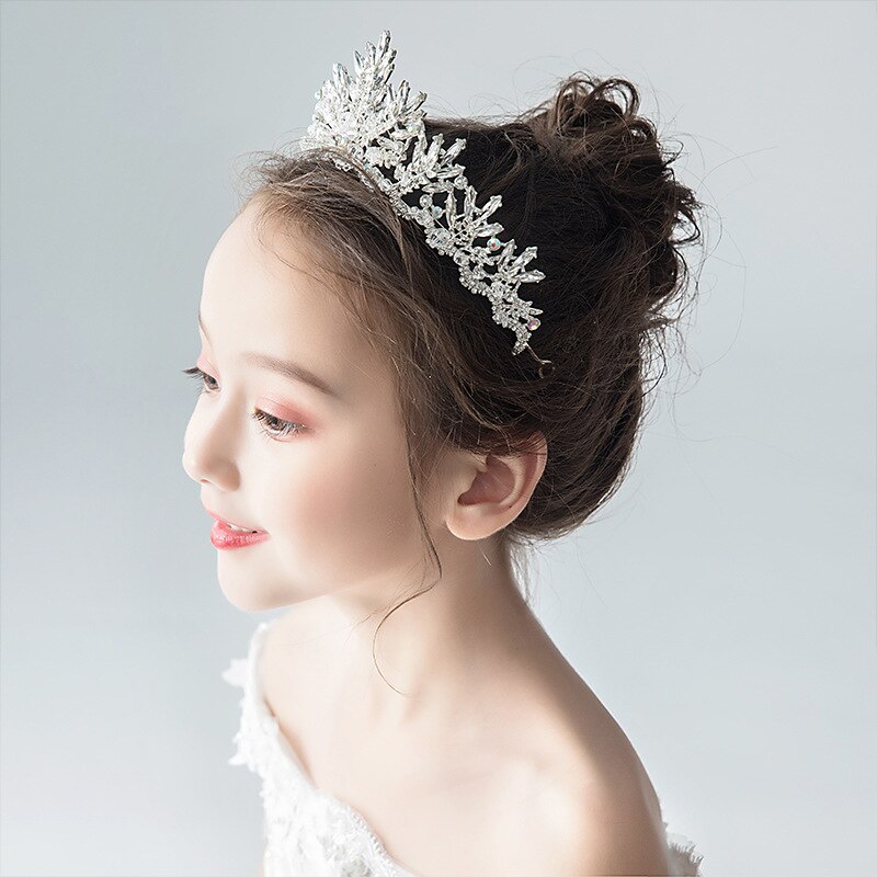 Girls Crystal Jewelry Princess Wedding Bridal Bridesmaid Tiara Crown Headband Hair Accessories Birthday Head Ornament