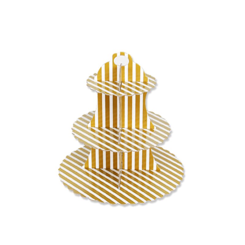 Disposable 3 Tier Paper Cake Stand Afternoon Tea Wedding Party Plates Tableware Sweets Tray Dinner Display Bakeware Cake Rack