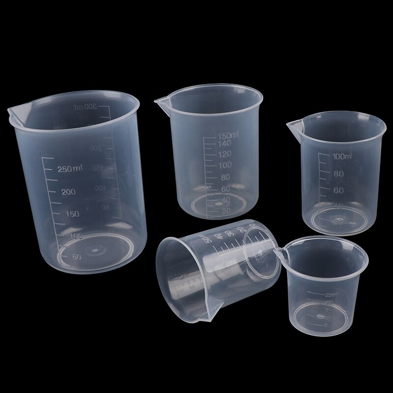 2PCS 25ml/ 50ml/100ml/150ml/250ml Transparent Plastic Bottle Graduated Measuring Cup For Baking Container For Mea