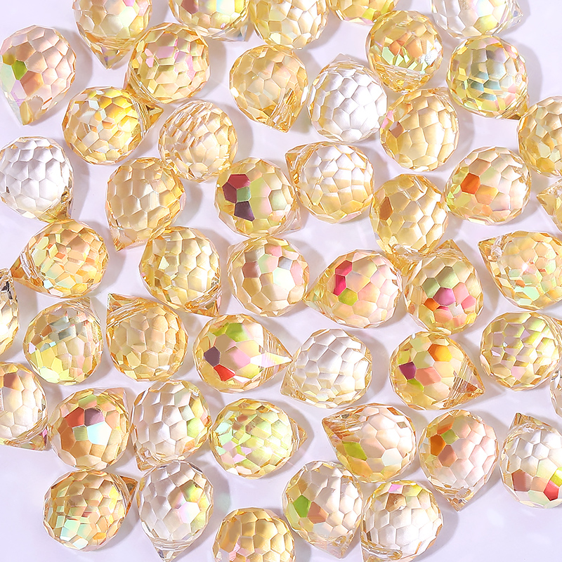 Cuentas de fresa de cristal de 10x8mm, cuentas de vidrio facetadas brillantes de Color AB para fabricación de joyería, pulseras DIY, accesorios para pendientes, 50 Uds.: Rojo