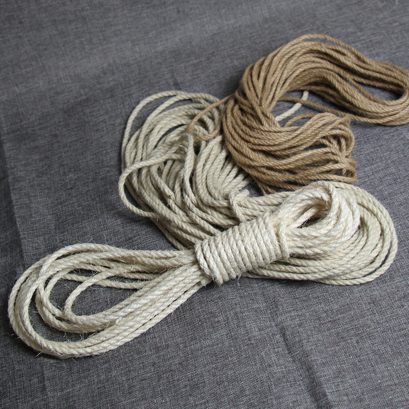 Marco de escalada para gatos, cuerda de Sisal de 6mm, tablero de rascado para gatos caseros, accesorios de bricolaje, Material blanco, columna de garra para gatos