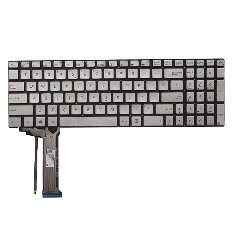 Clavier rétro-éclairé pour ordinateur portable, couleur rouge/argent, pour ASUS G551, G551J, G551JK, G551JM, G551JW, G551JX, G551VW