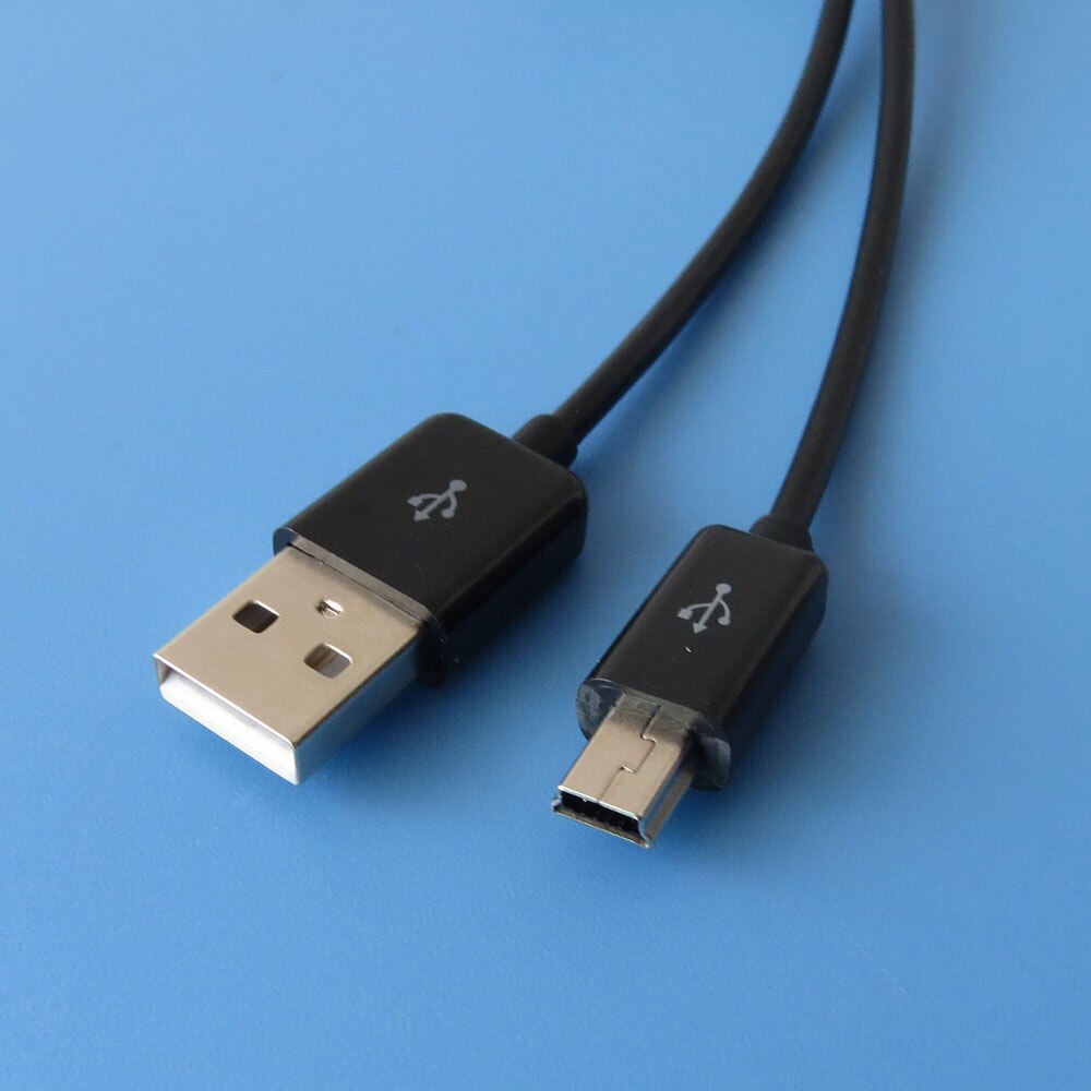 Black Mini usb data charger cable mini 5pin cable 1meter