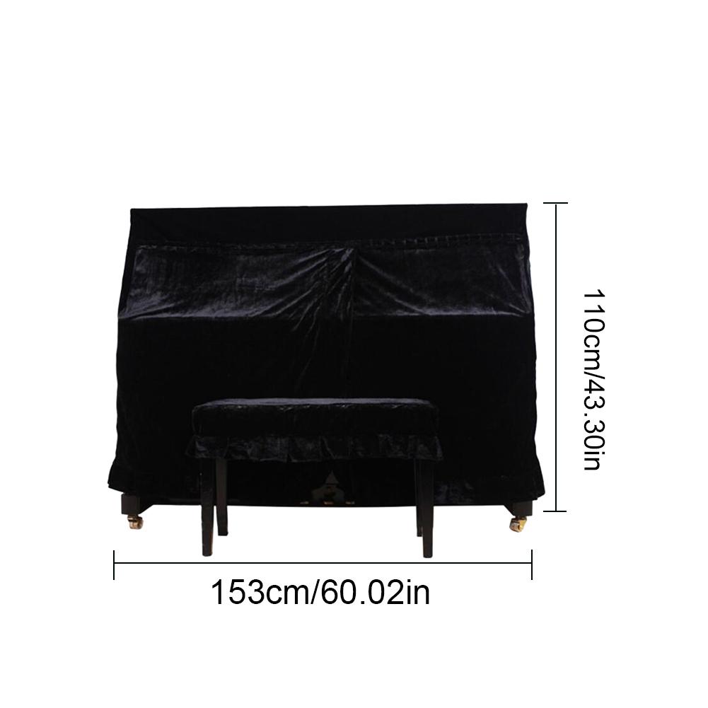 Black Piano Cover Dust-proof Sun-proof Upright Piano Protective Cover Household Accessories Waterproof Piano Cover Cloth