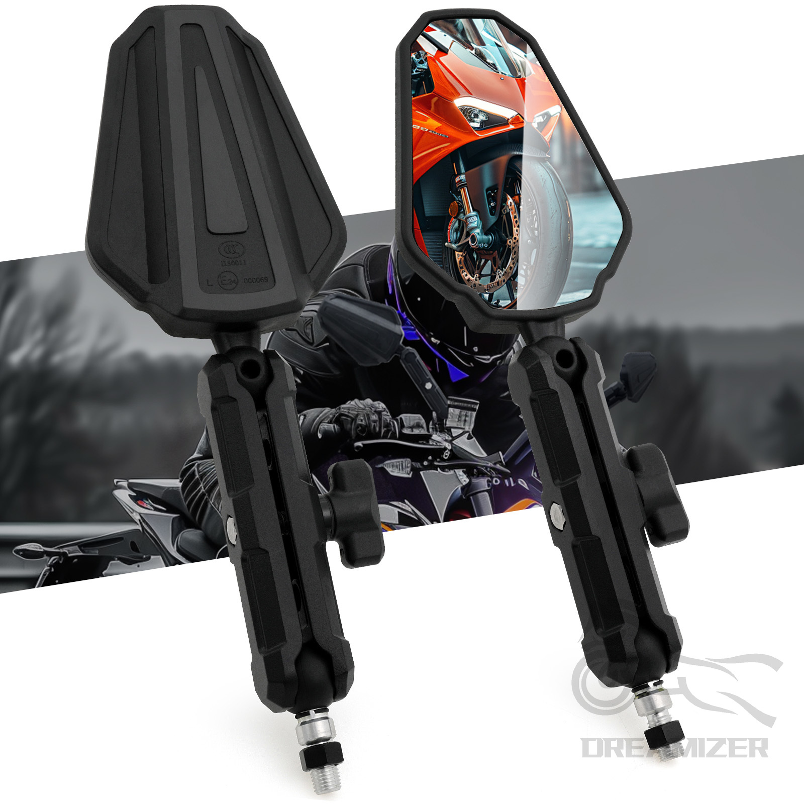 Specchietti universali per moto Specchietto laterale per manubrio pieghevole regolabile ad angolo compatibile con Adventure Dirt Street Bike ATV