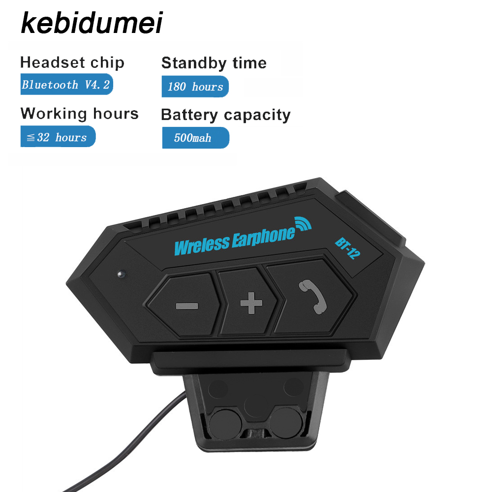 Casque de Moto Bluetooth casque BT12 Kit d'appel mains libres Anti-interférence sans fil Moto écouteur étanche lecteur de musique