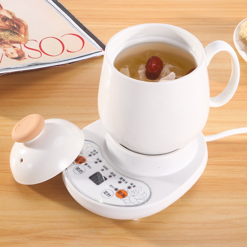 220V Cup Warmer Multi-function Health Pot Timing Ceramic Electric Cup Heater Mug Warmer Tea Cup With Plate