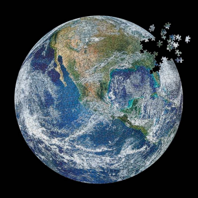 Puzzle rond lune/terre 1000 pièces | Puzzle de planètes difficiles pour enfants adultes, jouets Puzzle de planètes, directe éducative