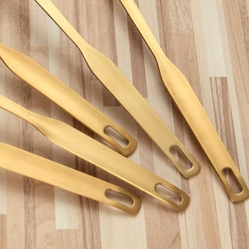 Roestvrijstalen Keuken 5 Stuk Koken Troffel Set, Keuken Tool Set, Goud