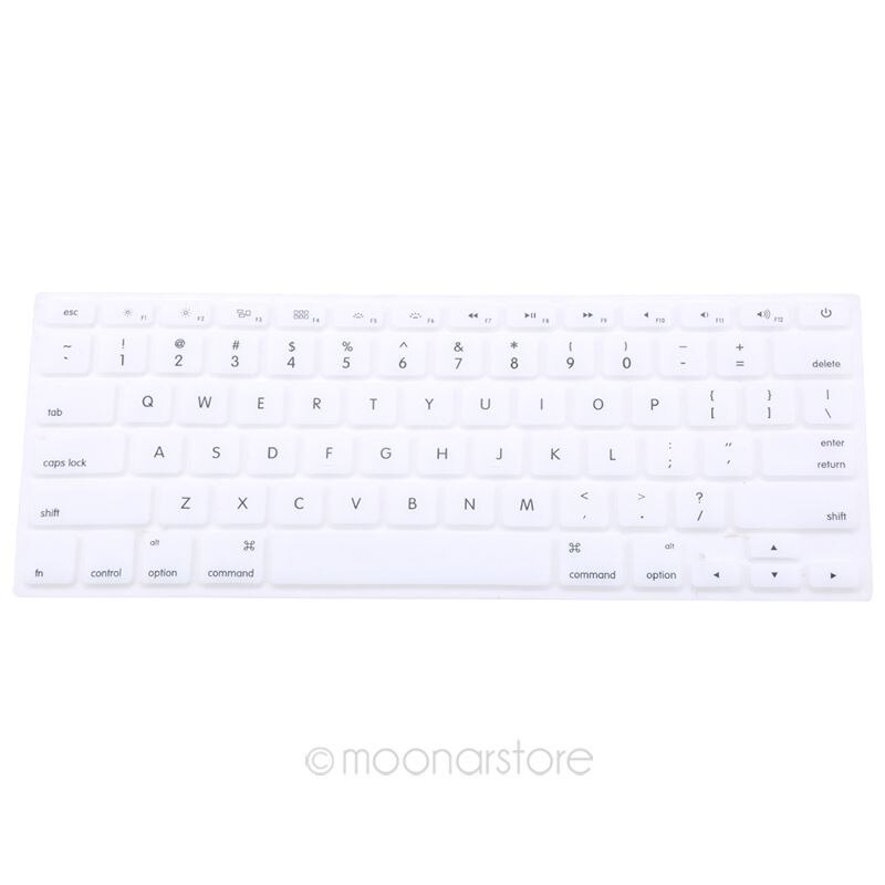 Soft durable keyboard stickers 9 Colors Silicone Keyboard Cover Skin for Apple Macbook Pro MAC 13 15 Air 13 US model: White